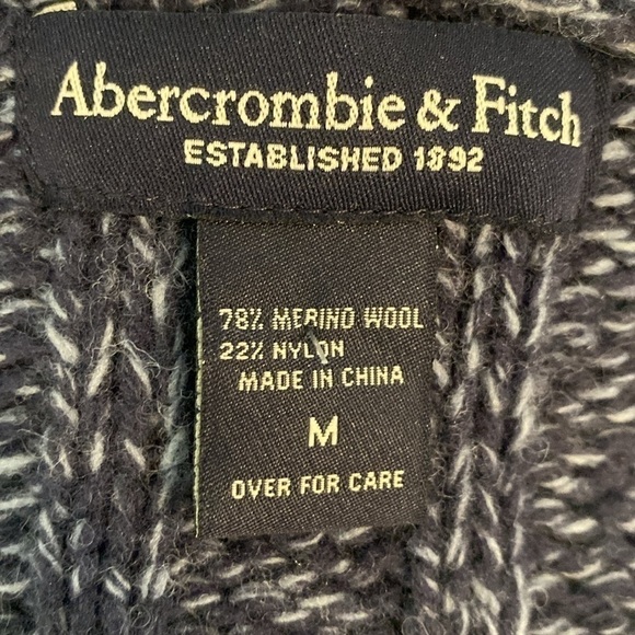 Abercrombie & Fitch Vintage Merino Wool Blend Knit Open Front Cardigan - Picture 7 of 8